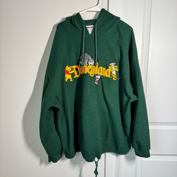Disney Tops - Disney Green Fleece Hoodie Sweatshirt Size XL Winnie the Pooh Disneyland Tigger